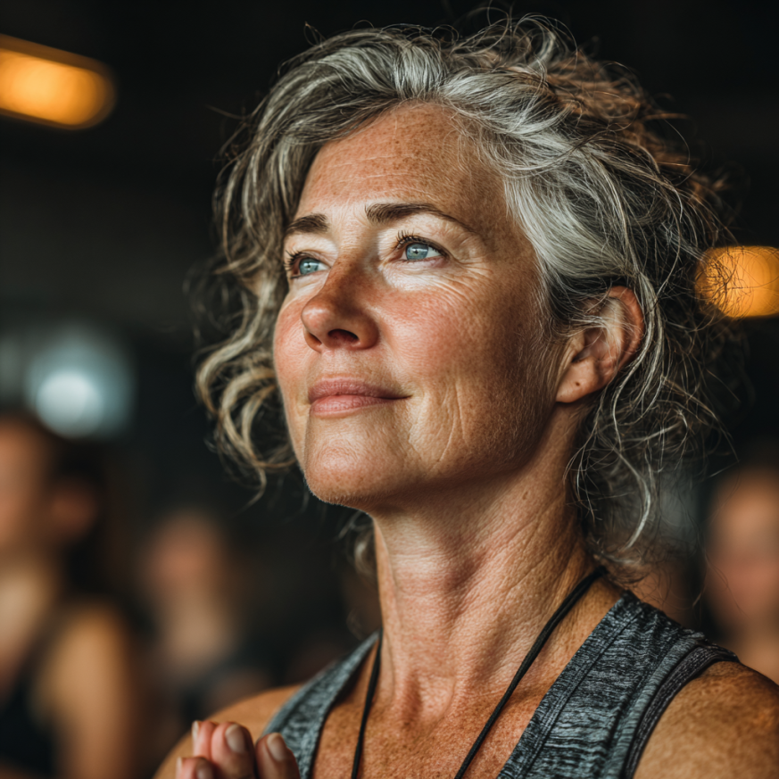 Група възрастни хора практикуват йога